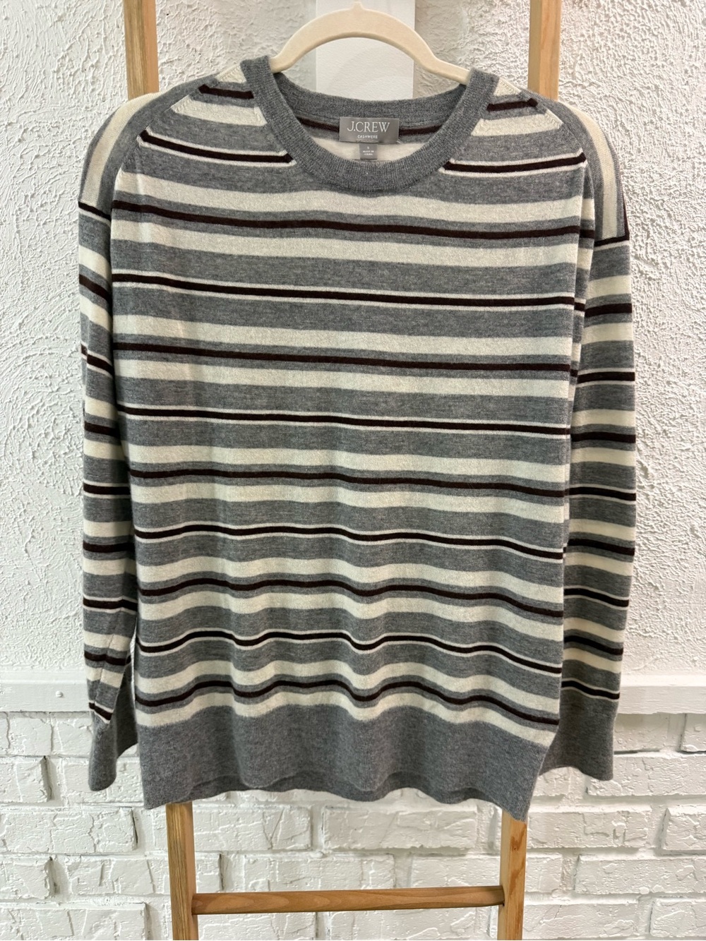 J Crew 100% Cashmere Stripes Sweater